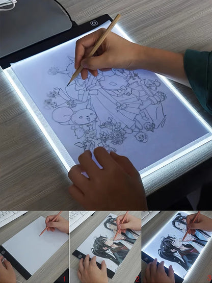 LED Ritplatta A4 med 3 Ljusstyrkor ljusbord/ljusplatta